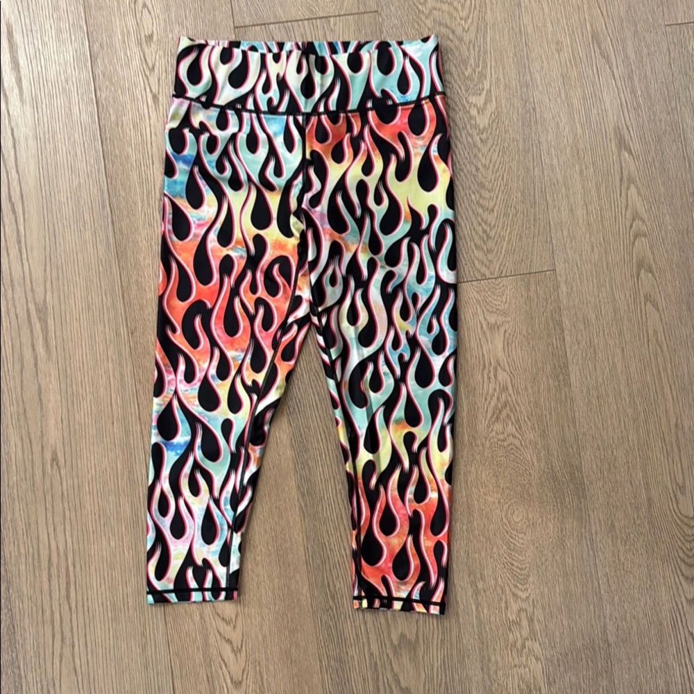 Colorful Flame Pattern Kids Leggings